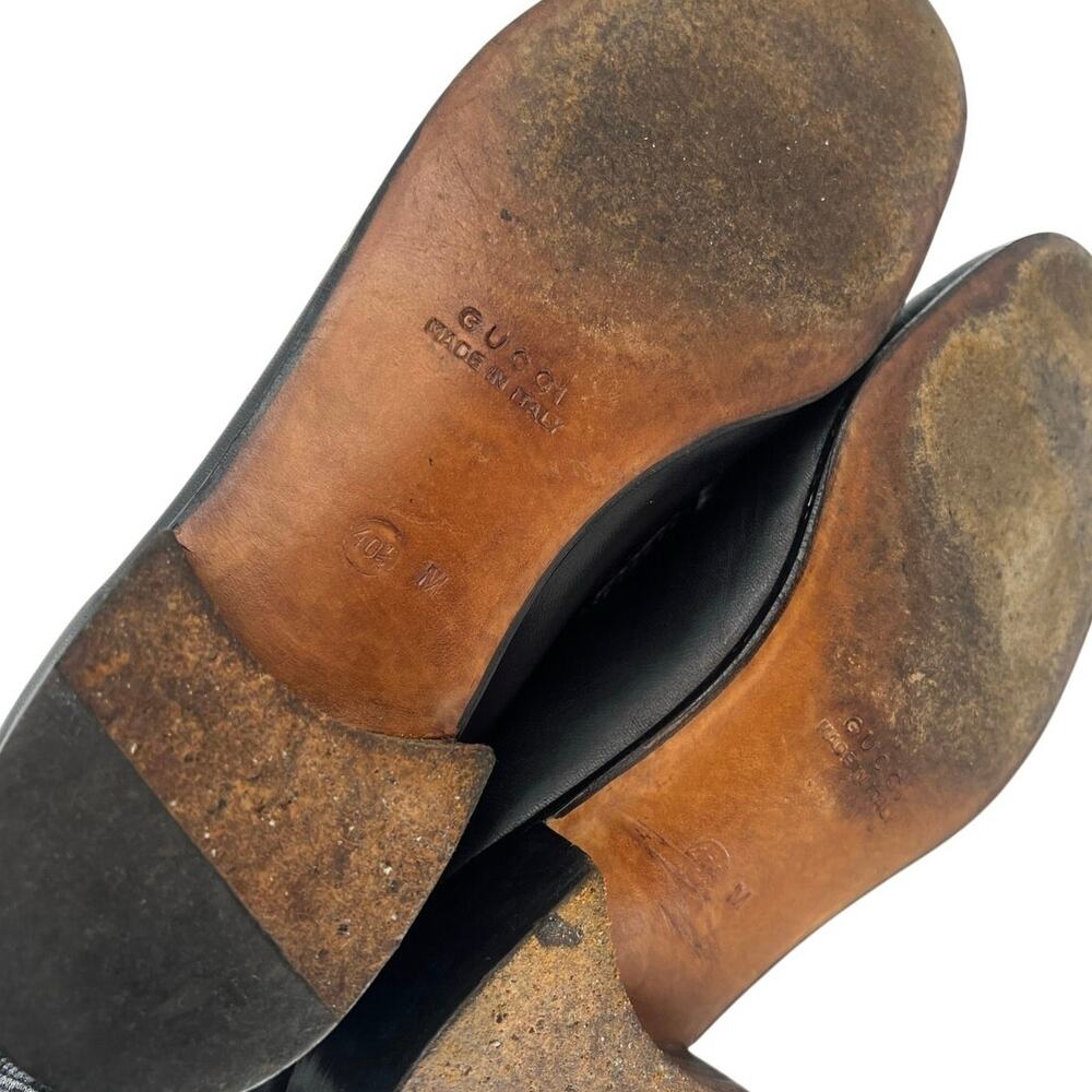 Vintage Y2K Gucci Black Leather Horsebit Loafers Italy w/ Dust Bag - Men’s 7.5 - Picture 10 of 14